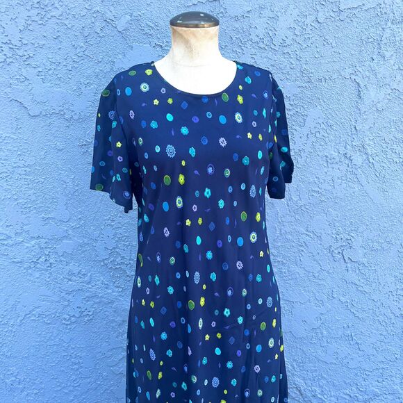 Vintagte 90s Maxi Dress Size 14 petite large Retro Liz Claiborne - Picture 2 of 9